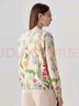 兆君2025秋冬新款清新印花羊毛衫女圓領(lǐng)開(kāi)衫外套花色針織上衣 冬青樹(shù) 2XL 曬單實(shí)拍圖