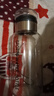 【送杯套】大容量加厚玻璃杯子便攜噸噸杯茶水分離帶杯套泡茶水杯 透明 1000ml噸噸桶 1只裝 曬單實(shí)拍圖