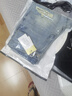 索皇（suohuang）高端潮牌破洞補丁燙鉆牛仔褲男百搭修身小腳個(gè)性彈力休閑長(cháng)褲 燙鉆補丁款淺藍色 33 碼(推薦148-158斤修身) 曬單實(shí)拍圖