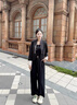 DAVEY MODE外套女新中式國(guó)風(fēng)2025冬季新款女裝感個(gè)性百搭唐裝盤(pán)扣拼接袖口 黑色 M 100-110斤 曬單實(shí)拍圖