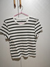 優(yōu)衣庫女裝條紋圓領(lǐng)短T恤短袖迷你T修身打底480820 01 乳白色 L /160/88A 曬單實(shí)拍圖