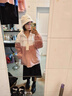甜米寶毛絨加厚外套2025秋冬新款寬松少女立領(lǐng)可愛(ài)學(xué)生夾棉保暖棉衣棉服 粉色   L 110-125斤 曬單實(shí)拍圖