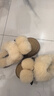 他她（TATA）雪絨花加絨厚底毛毛拖鞋女鞋保暖棉拖雪地靴冬季CEK01CH4 黃棕/米白 36 曬單實(shí)拍圖