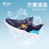 特步（XTEP）兒童童鞋女童運動(dòng)鞋小童密網(wǎng)魔術(shù)貼跑鞋 深邃藍/海灣藍 29碼 曬單實(shí)拍圖