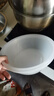 茶花 抗菌洗頭洗臉盆 塑料盆子洗衣盆水盆26.5cm 圓盆S 白色 曬單實(shí)拍圖