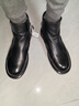 鉑斯萊肯真皮馬丁靴2025秋冬季新款頭層牛皮休閑高幫軟皮切爾西靴英倫靴潮 黑色 (加絨款) 40 (皮鞋碼） 曬單實(shí)拍圖