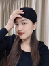 恒源祥毛線(xiàn)發(fā)帶帽針織帽女寬邊頭巾頭飾秋冬護耳頭套遮白發(fā)頭箍保暖發(fā)帶 毛絨款 黑色 曬單實(shí)拍圖