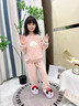 ELLE BABY童裝兒童家居服加絨套裝男女童珊瑚絨睡衣秋冬加厚保暖小狗粉120 曬單實(shí)拍圖