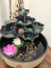 知飾創(chuàng  )意噴泉流水擺件招財水晶球水景加濕器中式水循環(huán)客廳桌面小魚(yú)缸 Z005荷香底座方 曬單實(shí)拍圖