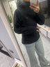 比音勒芬【三防性能面料】2025秋季新款女士戶(hù)外通勤絨感針織茄克連帽外套 07黑色 M （95） 曬單實(shí)拍圖