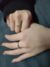 DRAGBOLL鉆戒女對戒紙短情長(cháng)情侶戒指活口可調節結婚求婚送女友生日禮物 白金色一對莫桑石-開(kāi)口可調節 曬單實(shí)拍圖