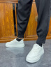 薩拉維夫新款網(wǎng)面透氣小白鞋男夏季新款低幫軟底板鞋潮鞋高爾夫鞋 白色 38 曬單實(shí)拍圖