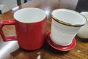 蘇氏陶瓷茶水分離杯辦公杯帶蓋過(guò)濾杯大容量泡茶杯當朝一品節日禮物 紅色 曬單實(shí)拍圖