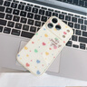 魔巖適用蘋(píng)果16promax手機殼輕奢玻璃iPhone17pro保護套高檔鏡頭全包新款17Air防摔清新少女后殼 大視窗玻璃-古董白-愛(ài)心波點(diǎn) iPhone 17 Pro Max 曬單實(shí)拍圖