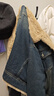 森馬（Semir）牛仔外套女拼接仿兔毛翻領(lǐng)寬松港風(fēng)冬季落肩夾棉夾克103724108001 曬單實(shí)拍圖