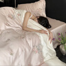 ROLAND LIVE夏天60雙面蘭精天絲四件套法式少女心浪漫刺繡被套床單床上用品 LB60S天絲套件-泡芙發(fā)帶粉色 1.8米床 床單款 （被套200*230cm） 曬單實(shí)拍圖