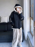 格斯嵐帝連帽棉服男冬季2025新款加厚保暖面包棉襖潮牌羽絨棉衣假兩件外套 米杏色 XL （推薦150-170斤） 曬單實(shí)拍圖