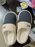 潔麗雅（Grace）棉拖鞋男士秋冬季室內防臭防滑居家保暖厚底踩屎感拖鞋男款冬天 曬單實(shí)拍圖