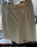 伊芙麗（eifini）蔣欣代言【經(jīng)典延續】休閑寬松A字廓形顯瘦遮胯百搭百慕大短褲女 米白 M 105-115斤 曬單實(shí)拍圖