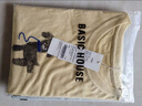 百家好（Basic House）Basic House/百家好萌趣小狗短袖上衣夏季新款簡(jiǎn)約T休閑減齡T恤女 黃色 M 曬單實(shí)拍圖