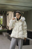 ONLYONLY2025冬季新款90白鴨絨面料珠光可拆卸毛領(lǐng)羽絨服女|125423011 A06太古白色 M 曬單實(shí)拍圖