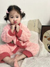 可歆寶貝（KEXINBAOBEI）珊瑚絨睡衣女兒童秋冬季2025新款寶寶小孩法蘭加絨加厚草莓熊保暖 粉色 130 碼建議6-7歲（身高125左右） 曬單實(shí)拍圖