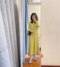 舒芳蝶（shufangdie）黃色針織半身連衣裙子長裙女2025新款早秋裝溫柔風(fēng)穿搭一整套裝裙 黃色套裝 M 曬單實拍圖