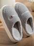 小熊兔子卡通棉拖鞋家用室內厚底保暖防滑毛毛拖鞋踩屎感棉拖鞋女 灰色 42-43 【平時(shí)適合41-42】 曬單實(shí)拍圖