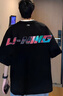 李寧短袖男夏季新款圓領(lǐng)純棉寬松t恤背后印花潮流半袖男士文化衫 黑色-背后大logo 4XL 曬單實(shí)拍圖