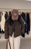 法舒琳2026女冬季新款服韓版寬松加厚衣時(shí)尚襖潮流休閑小個(gè)子外套 咖啡色 M 曬單實(shí)拍圖