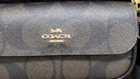 蔻馳（COACH）女士HAILEY20小號字母徽標鏈條單肩腋下包胡桃木色拼黑色CAN70 曬單實(shí)拍圖