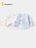 童泰新生兒半背衣嬰兒衣服純棉四季0-3月寶寶上衣滿(mǎn)月服2件裝 藍色 59 曬單實(shí)拍圖