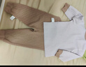 巴厘小豬寶寶睡衣春秋季男童內衣套裝女童高腰護肚家居服衣服兒童秋衣秋褲 藜麥色+霧灰  90 曬單實(shí)拍圖
