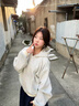 佐敘連帽條紋衛衣女2025早秋新款小個(gè)子慵懶風(fēng)氛圍感小狗刺繡拉鏈外套 杏色 （拉鏈款） XL （97-115斤） 曬單實(shí)拍圖