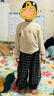 嘟嘟家兒童格子褲寬松休閑春秋女童長(cháng)褲洋氣舒適潮秋款男童褲子帥氣時(shí)髦 黑色 130 曬單實(shí)拍圖