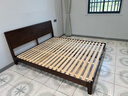 源氏木語(yǔ)實(shí)木床臥室雙人床小戶(hù)型黑胡桃木月兮大板床1.8*2.0m低鋪京享家 曬單實(shí)拍圖