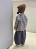 Dudant國際品牌男童秋裝套裝2025新款毛衣外套褲子寶寶春秋韓版三件套潮 灰色 120 cm 曬單實(shí)拍圖