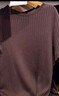 優(yōu)衣庫女裝3D精紡美利奴羊毛羅紋圓領(lǐng)針織衫/5分袖480188 39 棕黑色 XL /165/92A 曬單實(shí)拍圖