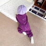 G.duck寶寶爬爬服燈芯絨戶(hù)外連體罩衣外出全身防臟春秋娃娃領(lǐng)嬰兒爬行服 紫色 76cm 73碼(身高內) 曬單實(shí)拍圖