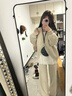 革曼孕婦裝秋裝2025新款套裝洋氣顯瘦上衣褲子韓版時(shí)尚大碼兩件套春秋 杏色套裝 XL 曬單實(shí)拍圖