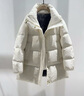 MO&Co.羽絨服RECTO設計師聯(lián)名高領(lǐng)啞光微皺肌理中長(cháng)款摩安珂 米白色 XS /155 曬單實(shí)拍圖