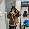 獨孤伽羅皮毛一體外套女皮衣春秋季羊絨真皮機車服皮草冬季加厚B3飛行服 黑色白毛 46  95-105斤 曬單實拍圖
