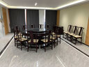 藝銘天下血檀圓餐桌實(shí)木新中式輕奢餐廳餐桌椅組合圓形桌飯桌宴會(huì )桌R 十一件套：178圓餐桌+靠背椅*10 曬單實(shí)拍圖