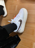 耐克（NIKE）CourtVision1Alta皮革二層牛皮豹紋潮流防滑耐磨低幫板鞋女款白棕 38.5 曬單實(shí)拍圖