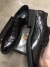 老爺車(chē)高端男鞋真皮秋冬季加絨保暖牛皮布洛克男士正裝商務(wù)高檔皮鞋男 B32638黑色【四季款】 42 曬單實(shí)拍圖