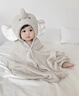 BABYGREAT嬰兒浴巾兒童洗澡巾斗篷帶帽子新生兒寶寶連帽包裹巾吸水速干四季 【斗篷連帽浴巾丨四季款】小象敦敦 曬單實(shí)拍圖