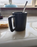 炊大皇馬克杯陶瓷杯茶杯經(jīng)典黑白泡茶杯咖啡杯早餐杯果汁水杯 黑色420ml 曬單實(shí)拍圖