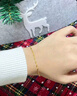 中國黃金（CHINA GOLD）流光嘴唇黃金手鏈女款足金細款素鏈手飾情人教師節生日禮物送女友 嘴唇手鏈 約1.2g 曬單實(shí)拍圖
