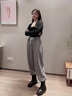 Ehangy厚底馬丁靴女2025秋冬新款靴子英倫風(fēng)真皮高跟小個(gè)子配裙子短靴 棕色單里 38 曬單實(shí)拍圖