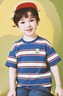 ASK JUNIOR男童短袖T恤夏季薄款小童卡通T恤兒童時(shí)尚百搭條紋上衣童裝 120 曬單實(shí)拍圖